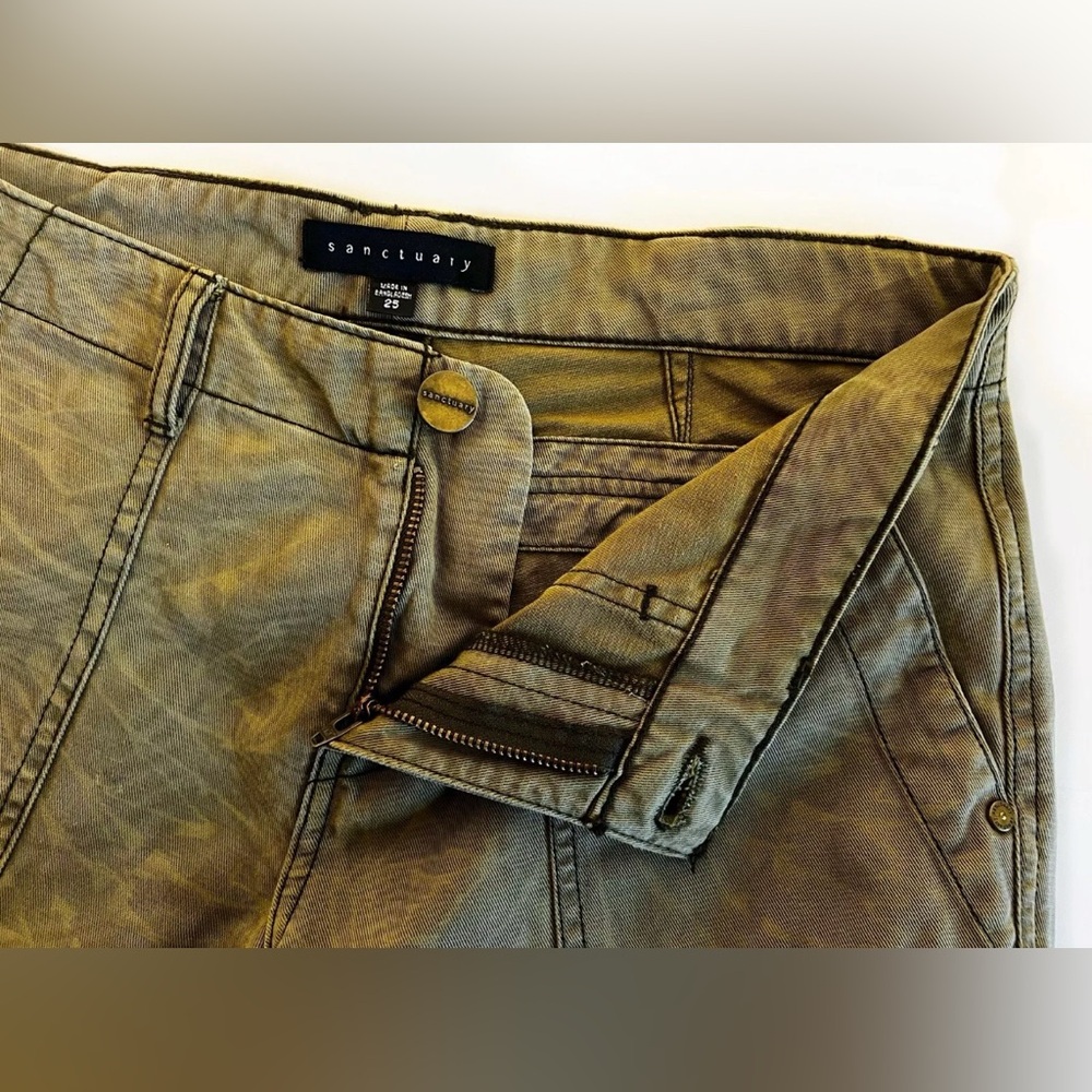 Anthropologie Sanctuary Peace Trooper Camo Cargo Pants Women’s 25 Floral Green - Picture 7 of 12
